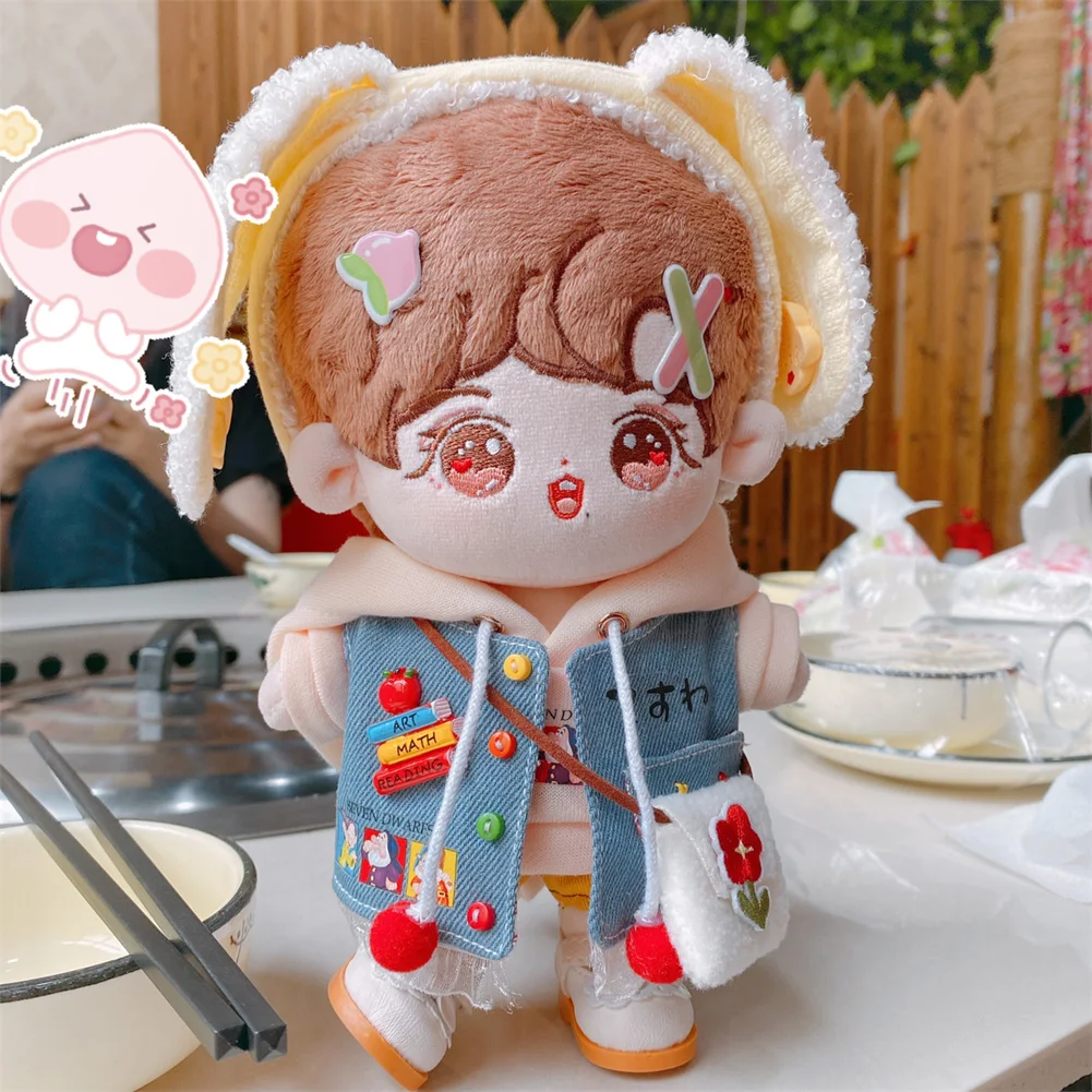 20cm 15cm Plush Doll Clothes Outfit Hat Hoodie Denim Vest Pants Bag Shoes Cap For Kpop Bangtan NCT Baby Dolls Plushies Toys | Игрушки и