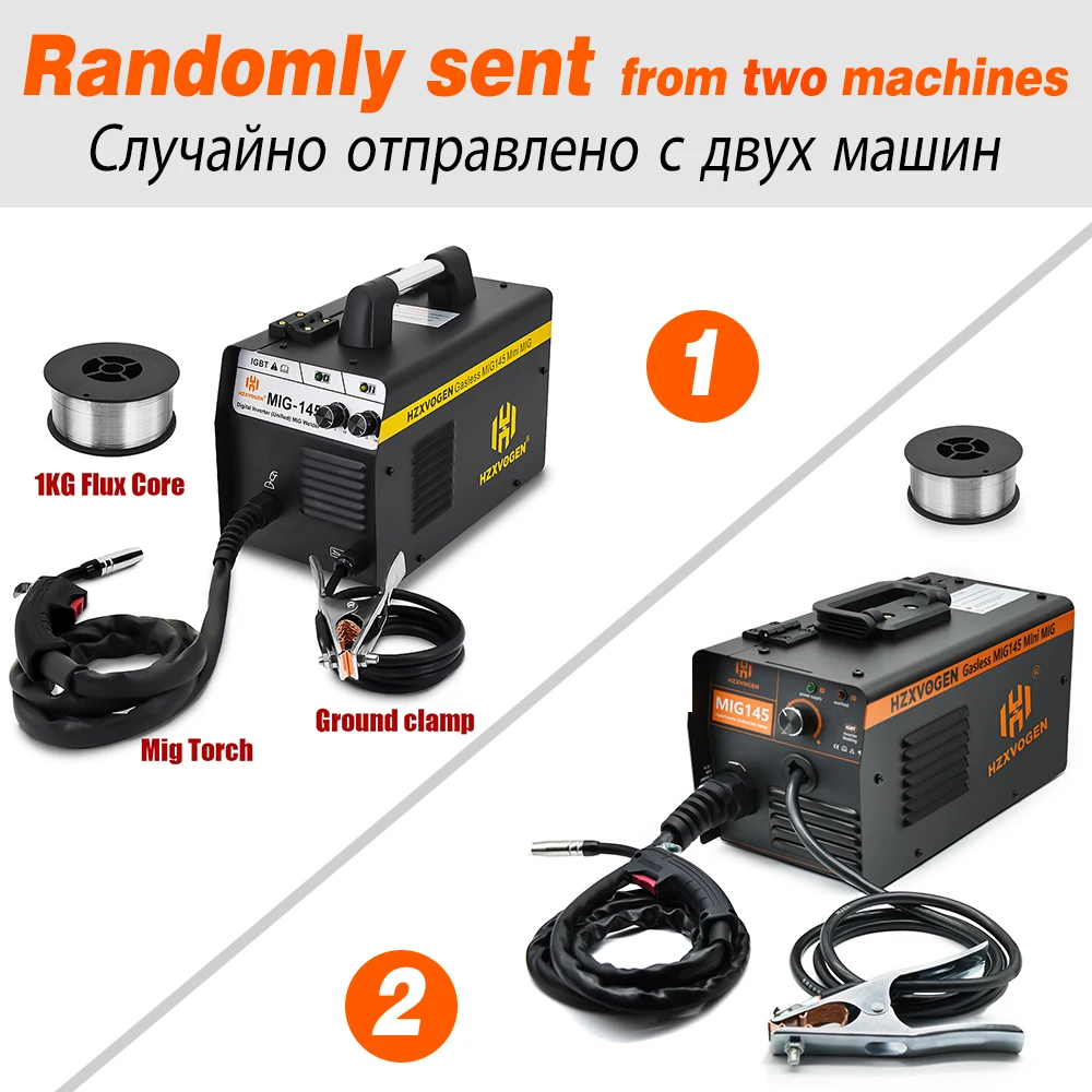 Equipo de soldar HZXVOGEN MIG145 sin gas compatible con núcleo de flujo de 220mm y 0,6mm para soldadura doméstica