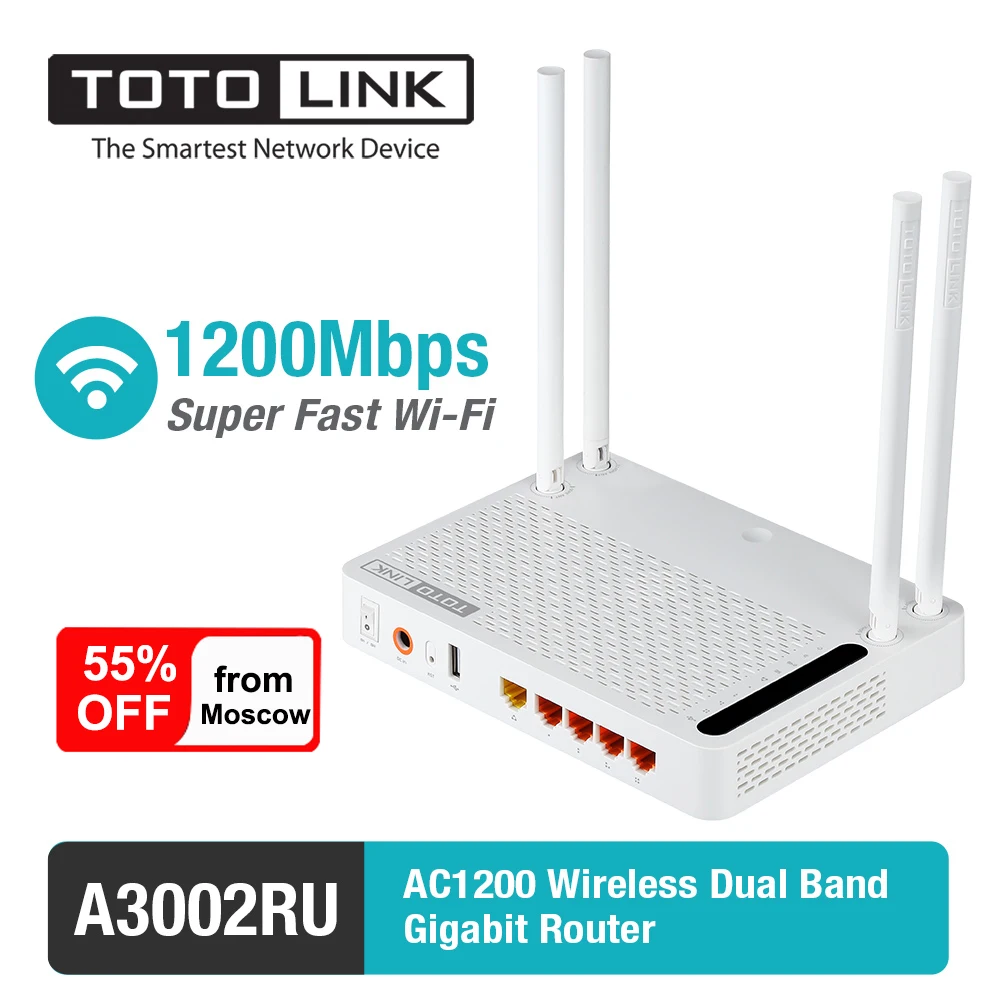 TOTOLINK Wifi Router A3002RU AC1200 Wireless Dual Band Gigabit in Russia Firmware Delivery From Russia TOTOLINK Wifi Router A3002RU AC1200 Wireless Dual Band Gigabit in Russia Firmware Delivery From Russia