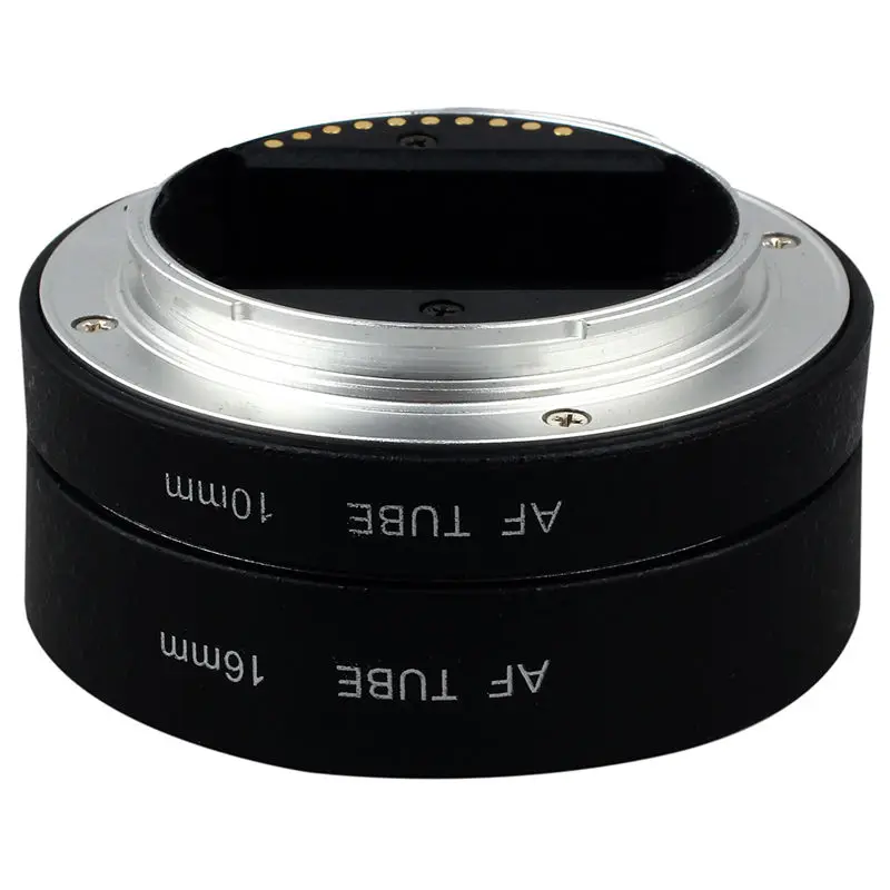 Black Metal AF Auto-focus Macro Extension Tube Set 10mm&amp16mm for Sony NEX E-mount Camera 3/3N/5/5N and Full Frame A7 A7S/A7S |