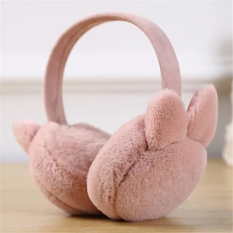 E015Ear Leathe Pink YRRETY/; зимние женские наушники для взрослых; теплые плюшевые наушники для влюбленных; Новые простые подростковые; школьные наушники для мам и девочек; Лидер продаж - Цвет: E015Ear Leathe Pink