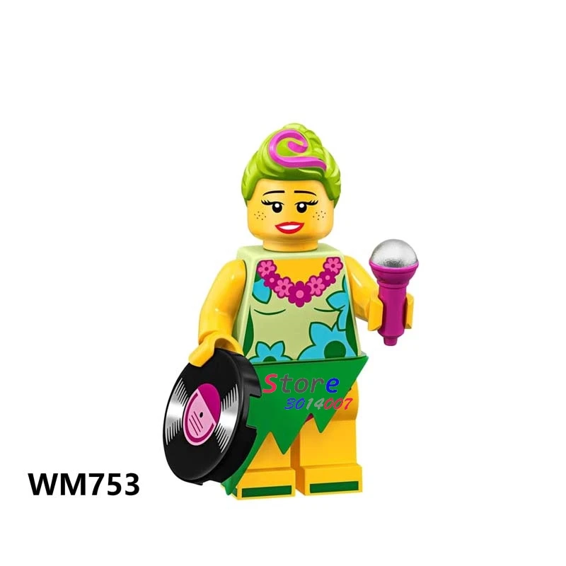 WM753 50 шт. История игрушек Мультфильм Анна Жираф арбуз хула Лула Люся конфеты рэпер котенок поп звезда строительные блоки для детей - Цвет: WM753