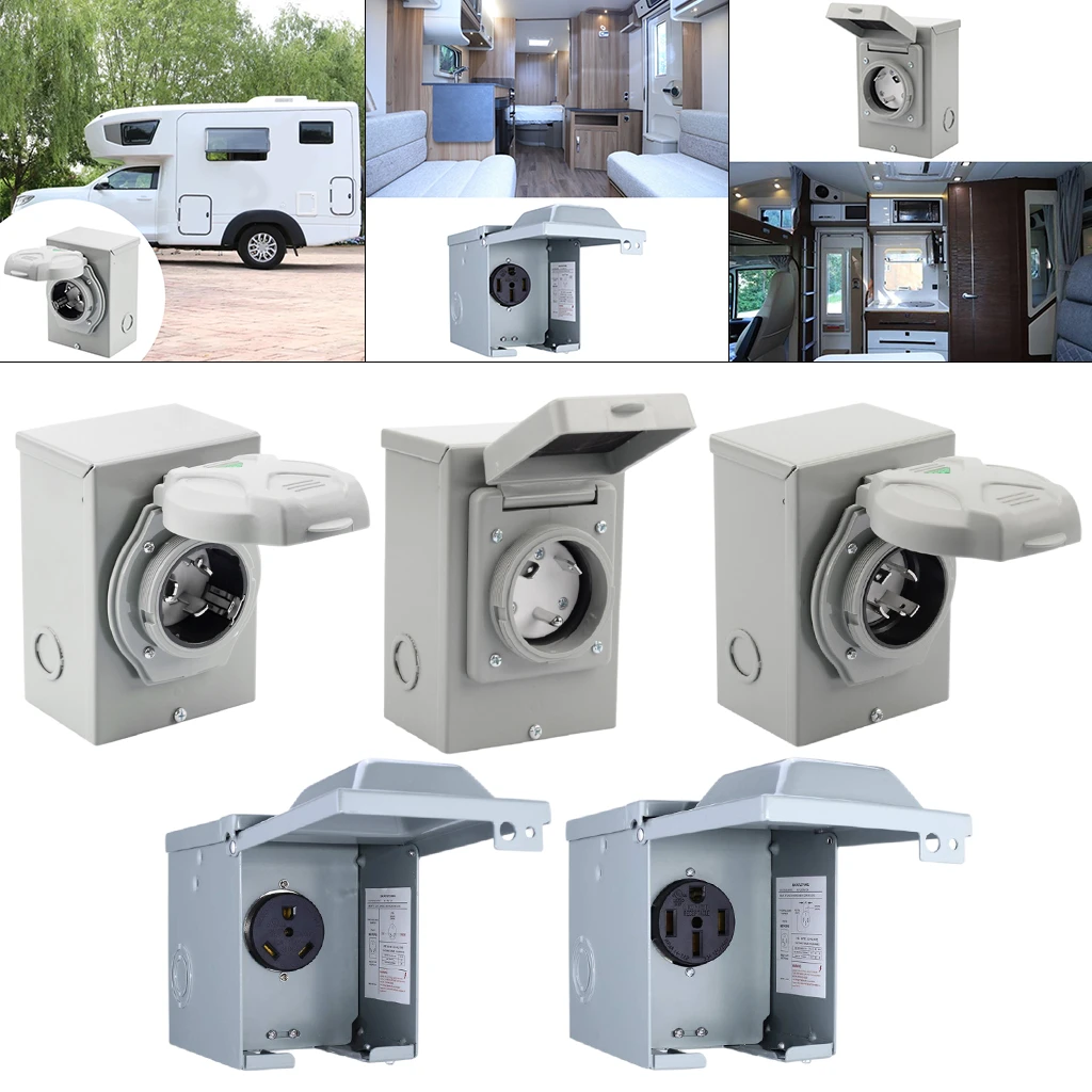 125 Volt Rv Power Outlet Box Lockable Weatherproof Electrical Outdoor Receptacle Plug Car Generator For Rv Camper Trailer Rv Parts Accessories Aliexpress