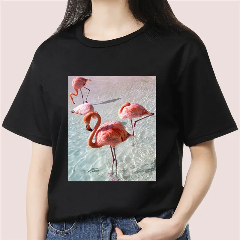 

Summer Plus Size Black T-shirt Cotton Short Sleeve Harajuku Tshirt Soft Women's T-shirts Black Girl Steetwear Clothing