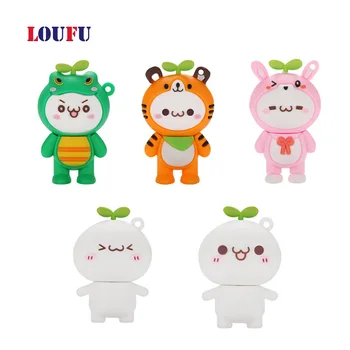 

Silicone Cartoon USB Flash Drive 16GB 32GB 128GB Pen Drive 64GB USB Stick Real Capacity Memory Disk For Computer Student Couples