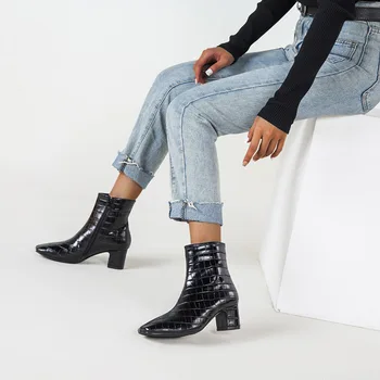 

Winter Boots Lady Women's Rubber Shoes Rain Luxury Designer Zipper Boots-women Booties Woman 2020 High Heels Clogs Platform