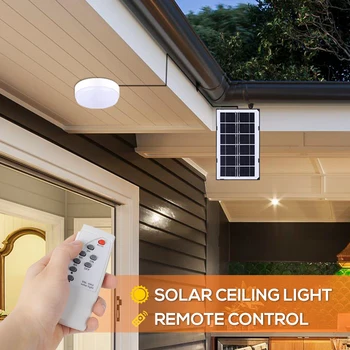 

18W White Light Solar LED Panel Light Remote Control Ceiling Light Solar Powered Timing Lighting Hallway Balcony Garden Light