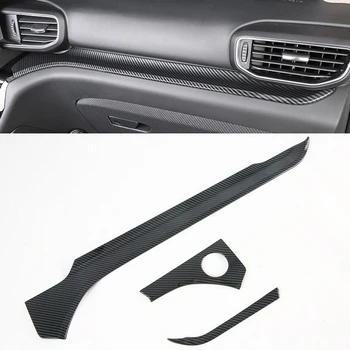 

For Ford Explorer 2020 Left Hand Drive 3PCS Carbon Fiber ABS Car Dashboard Trim Console Panel Molding Cover Car Styling