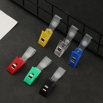 

10 PCs Retractable ID Card Badge Reel Skipping Clips Metal Pull Key Name Tag Card Clip Holders Binder Stationary Lanyard Clip