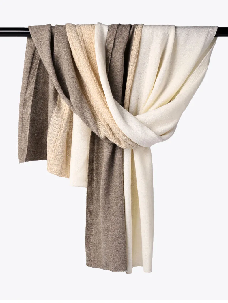 CAVME 2019 вязаный кашемировый шарф для Для женщин длинный шарф для женщин 100% кашемир вязаные шарфы теплое пальто шаль 70*190 см, 210 г