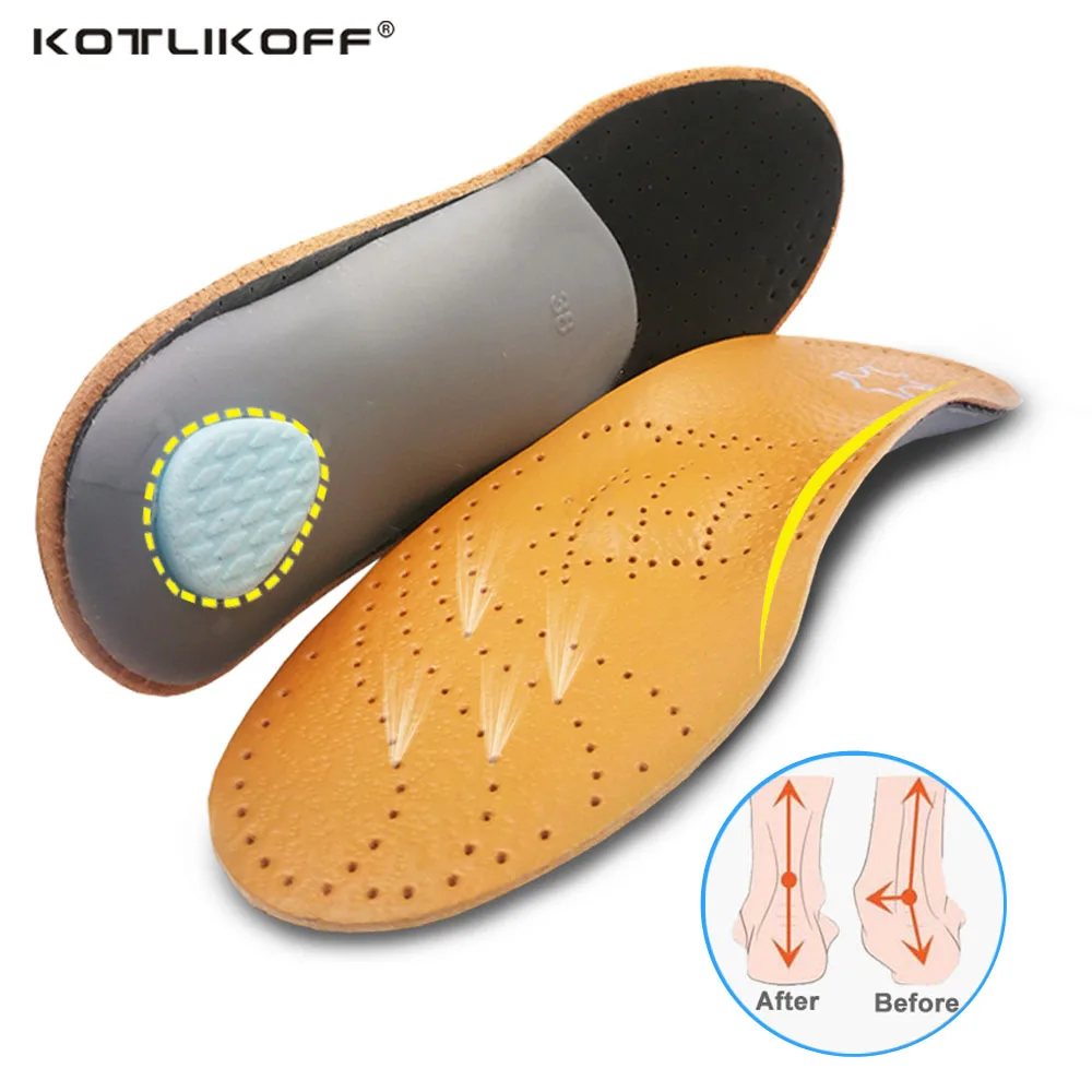 KOTLIKOFF Leather Latex Orthopedic Foot Care Insole Antibacterial
