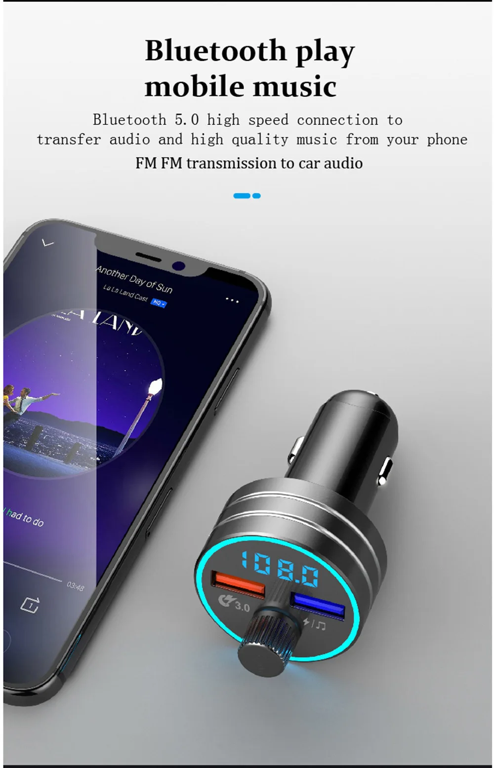 VR робот fm-передатчик модулятор Bluetooth 5,0 автомобильный аудио MP3 плеер беспроводной автомобильный комплект громкой связи QC3.0 адаптер для быстрой зарядки