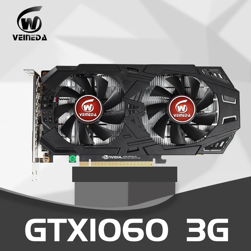 Видеокарты GTX1060 Топ 3g видеокарта Nvidia Boost 1506 МГц 192Bit GDDR5 PCI-E 3,0 GTX 1060 игровые карты