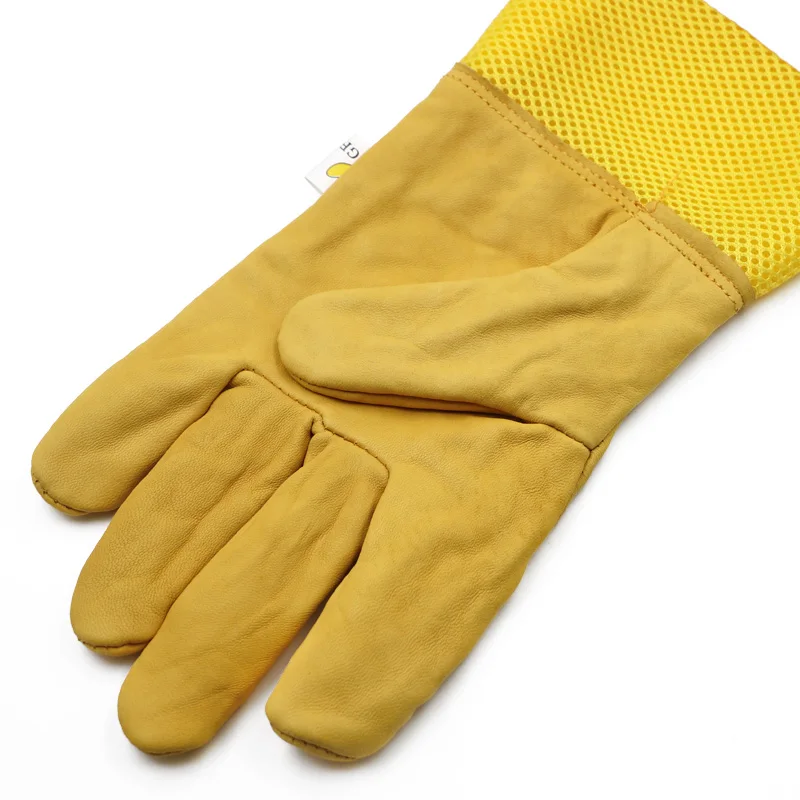 Beekeeping Gloves Short Mesh Protective Sleeves Breathable leather and Cloth Anti Bee Apiculture beekeeping gloves