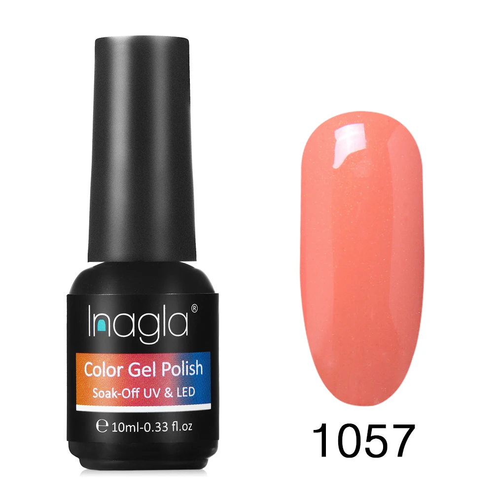 Inagla дизайн ногтей 10 мл французский белый гель-краска Кристалл лак для нейл-арта замачиваемый классический чистый цвет УФ светодиодный Гель-лак для ногтей - Цвет: 1057