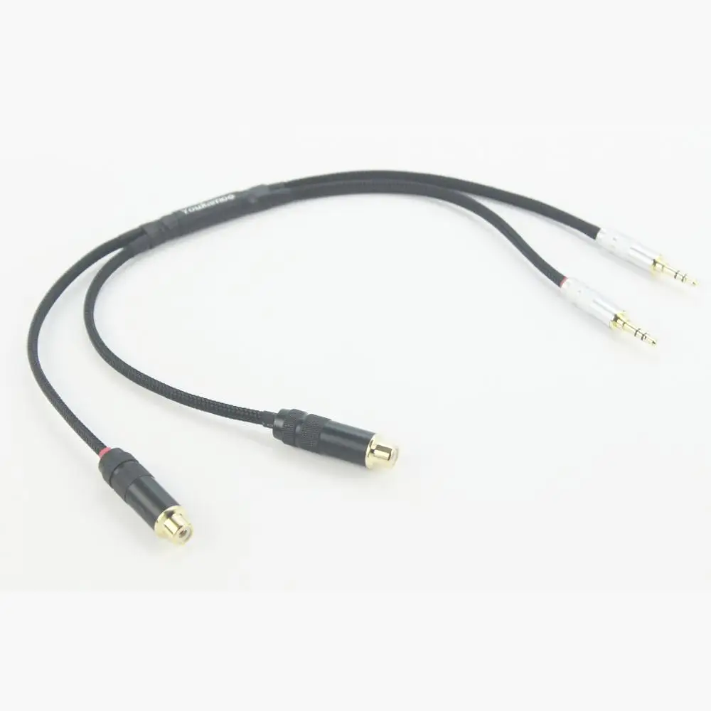 2 x 3 5mm to RCA Female Cable Balanced Headphone Audio Adapter Cable 1FT 0 3M for PHA 3