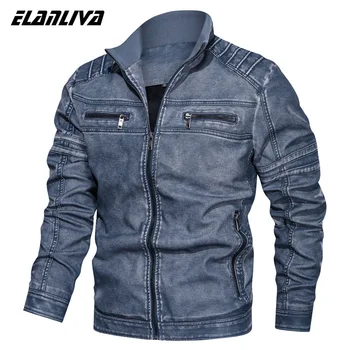

2019 autumn winter pilot PU bomber leather jacket men New Leisure hot military flight faux jacket Motorcycle male coat plus size