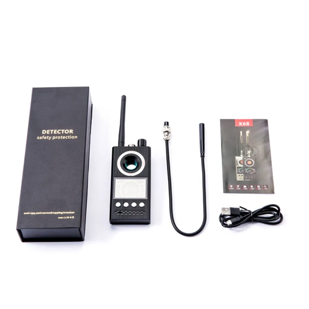 New Anti-Spy Detector Wireless RF Signal Scanner Mini Camera Laser Lens GSM Device Finder GPS Tracker Locator K68
