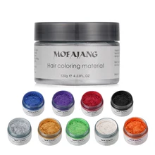 MOFAJANG цветной воск для волос, для укладки, помадка серебристого цвета, цвет серый, одноразовые натуральные волосы, сильный гель-крем, краска для волос для женщин и мужчин, 120 г