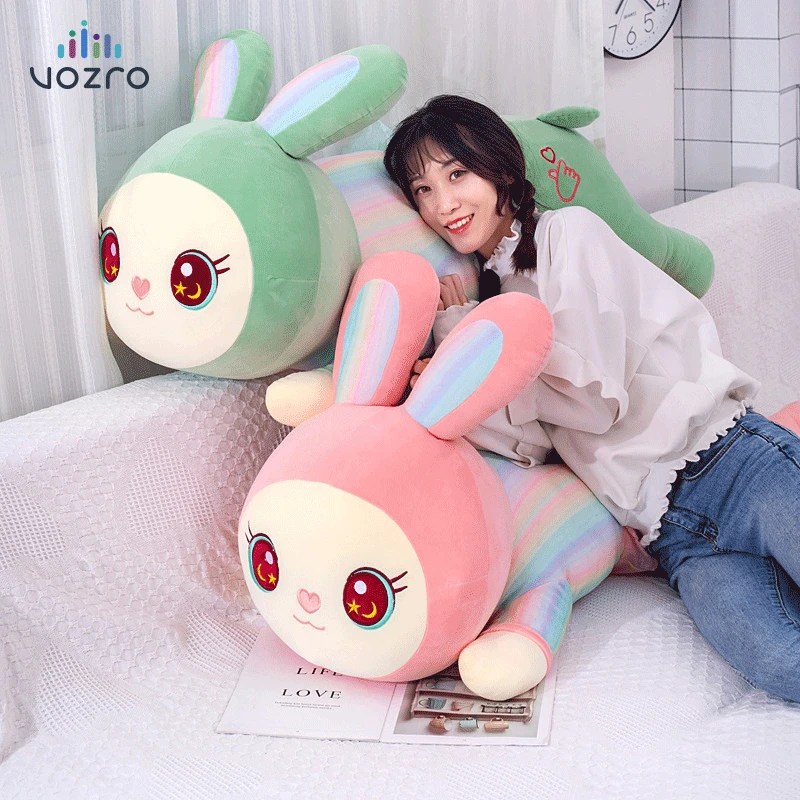 

Plush Toy Beauty Rabbit Doll Large Neck Travel Body Pillow Gift For Children And Girls Decorative Pillows Almohada Travesseiro