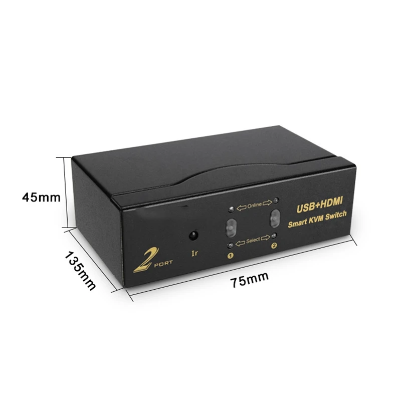 2-портовый Hdmi Kvm интеллектуальный коммутатор 2 в 1 переключатель дистанционного управления Usb Hd компьютерный сплиттер