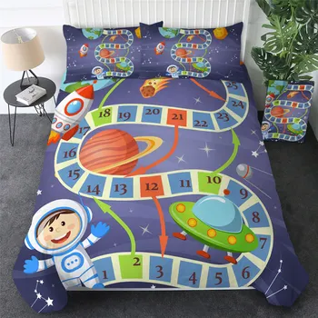 BeddingOutlet Outer Space Bedding Set Universe Cartoon Duvet Cover With Pillowcase Space Planet Bedspread Big Dipper Bed Cover 6