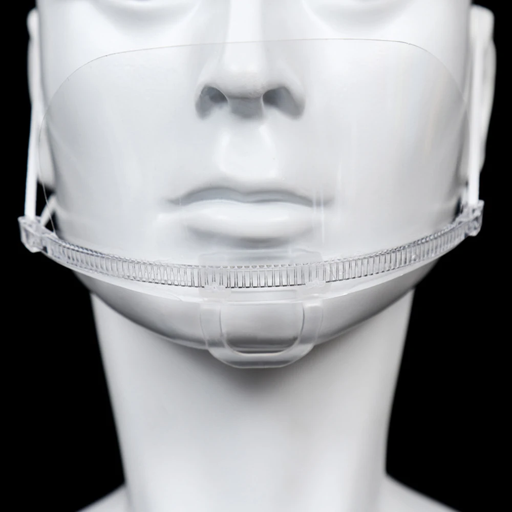10Pcs Chef Reusable Transparent Anti-fog Mask Shield Cover Restaurant School Plastic Anti-saliva Mouth Shield Mouth Mask Cover face mask