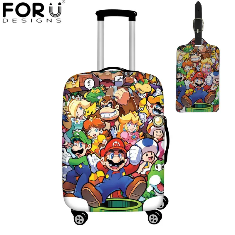 FORUDESIGNS Super Mario Print Travel Suitcase Protective Covers Cute Kids Cartoon Luggage Cover Apply to 18-32 Inch Baggage Case - Цвет: HMC541-2pcs
