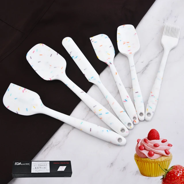 6pcs Food Grade Silicone Spatulas Kitchen Utensils Set For Baking