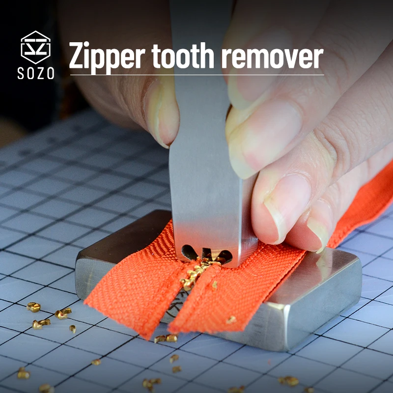 Sozo Zipper Tooth Remover Leather Craft Tool Handmade 1 Set 3 5 Die