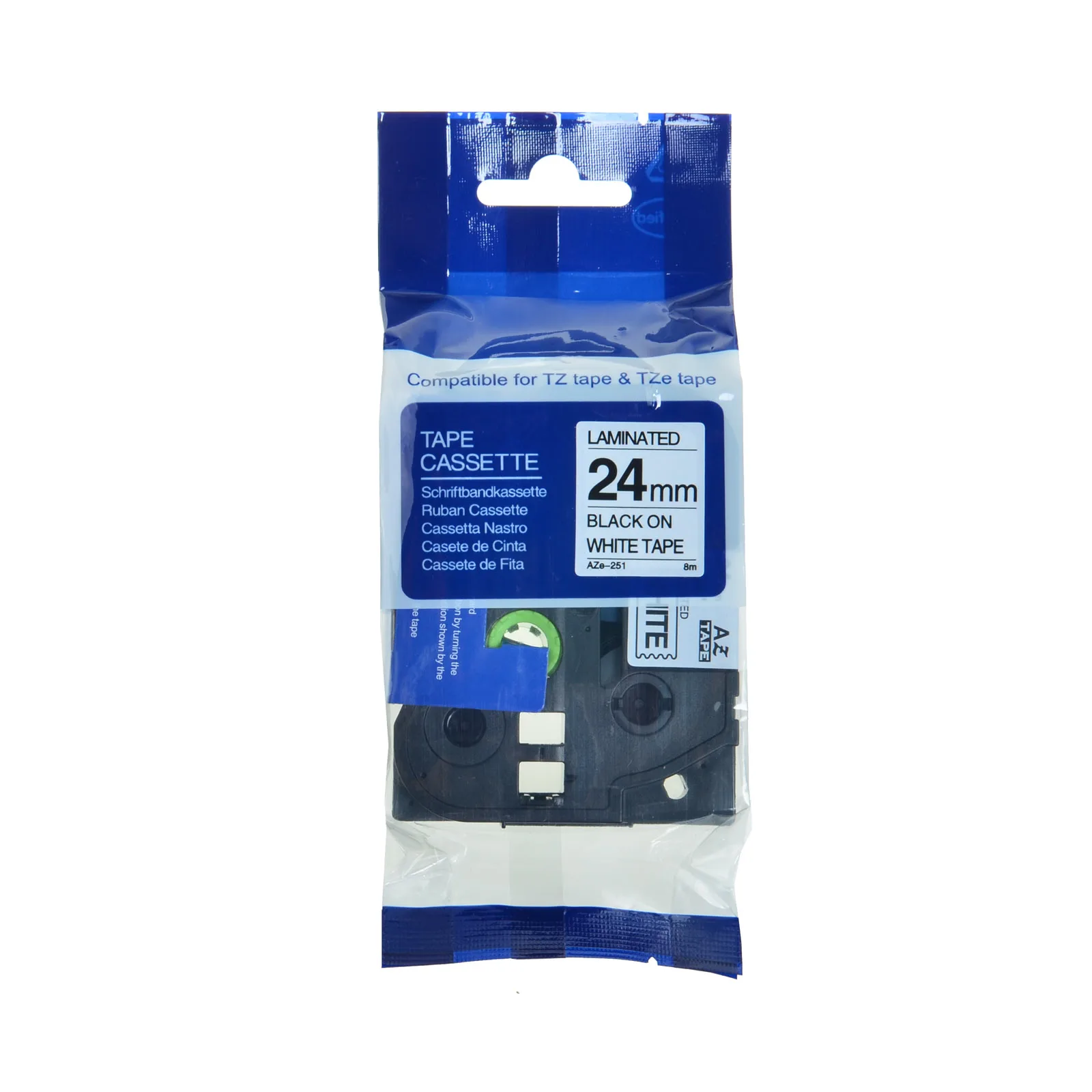 Fita de Etiqueta Laminada Branca Compatível para Brother Labelmaker 023 035 047 07 094 Tze tz 211 221 231 241 251 Preto na - Imagem 2
