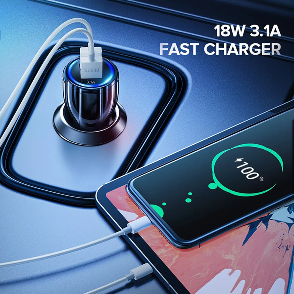 DC Waterproof Dual USB Adapter Car Charger Motorcycle Scooter Power Supply