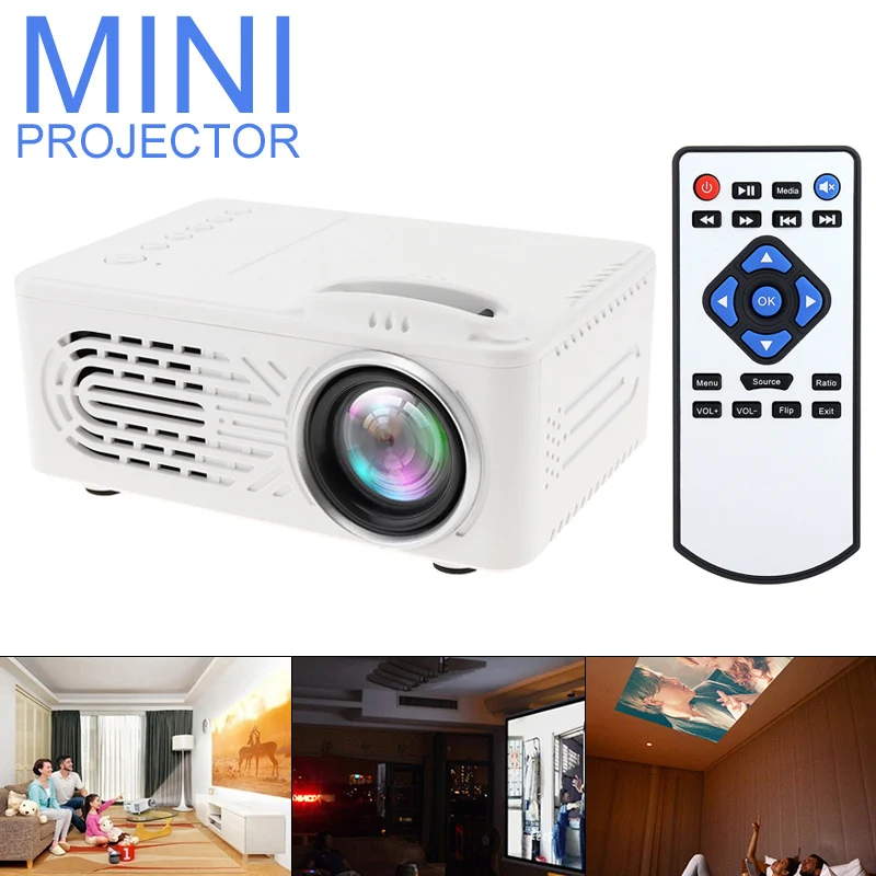 

RD814 Mini HD Homehold Projector Portable Support 80 Inch Large Screen Projection with Remote Control for Home Cinema
