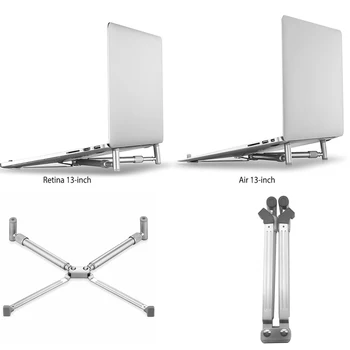 

Ergonomic X-Shape Portable Folding Aluminium Alloy Laptop Stand Holder with anti-slip silicone sleeves for 12inch-17inch Laptop