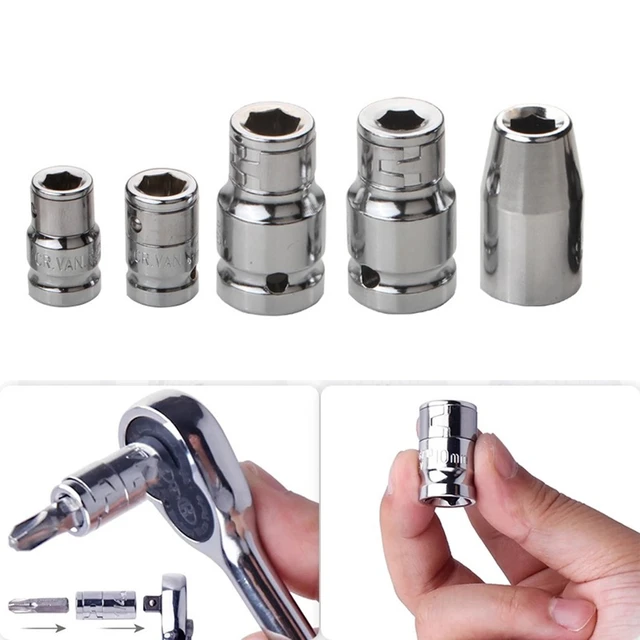 wohot 7pcs Adaptateur Douille 1/2 3/8 1/4 Forets Hexagonale Adaptateur Set  Clé d'écrou Reducteur Socket Adaptor Converter Clés à Rochet Embouts :  : Bricolage