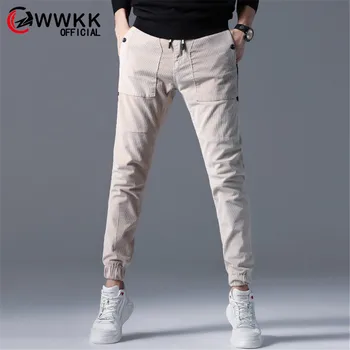 

WWKK Men's New Pants Slim Straight Fashion Trousers Comfortable Quality Large Casual Loose Straight Elasticity Solid Color Pant