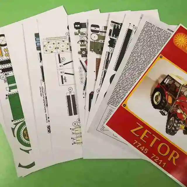 1:32 DIY Czech Zetor 7745-7211 Tractor Card Model Building Manual Sets Machinery Educational Agricultural Car Model Toy N1X7 4