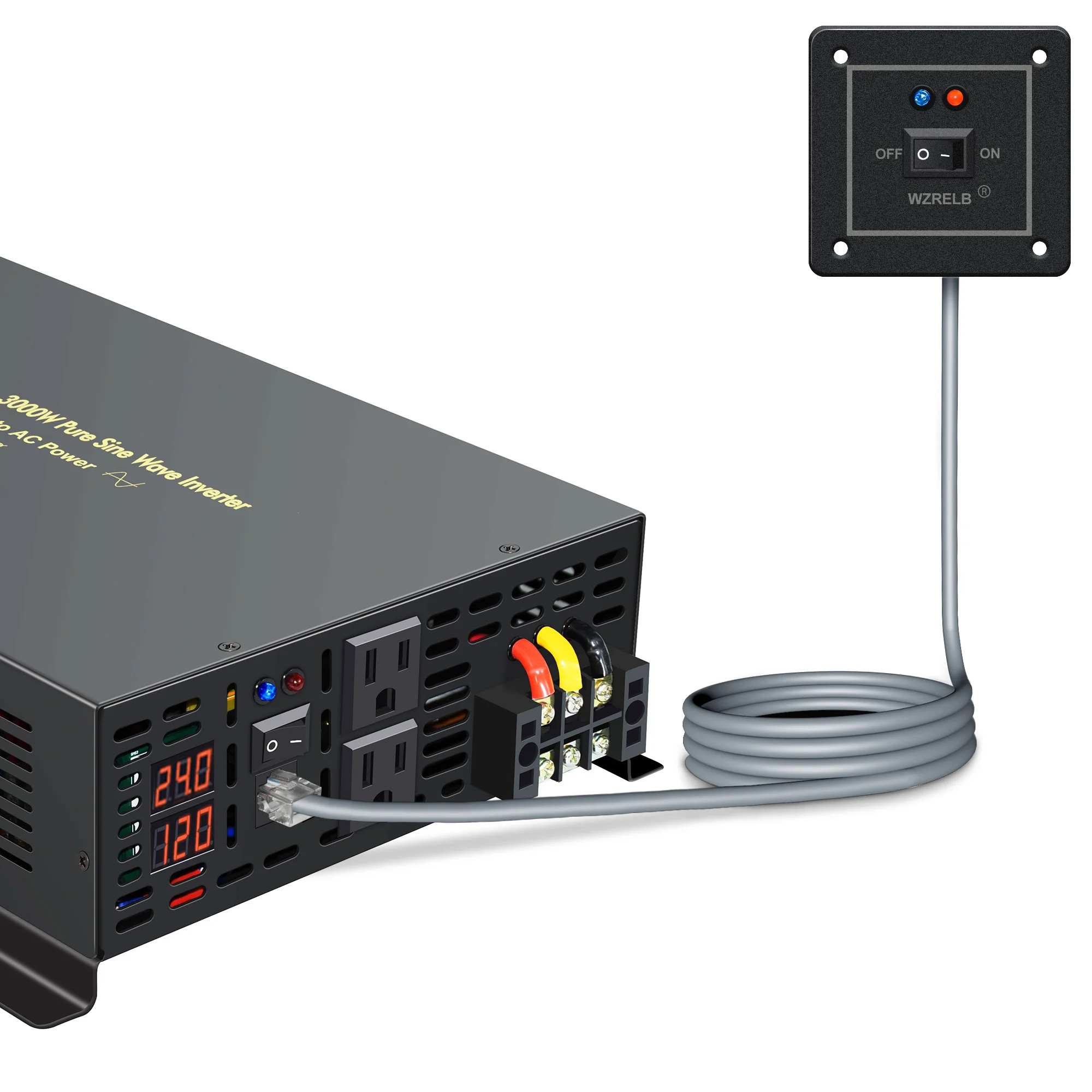 순수 정현파 태양 광 인버터 전원 2000W 변압기 12V/24V/48V/96V/110V DC AC 110V/120V/230V/240V 변환기 유선 제어