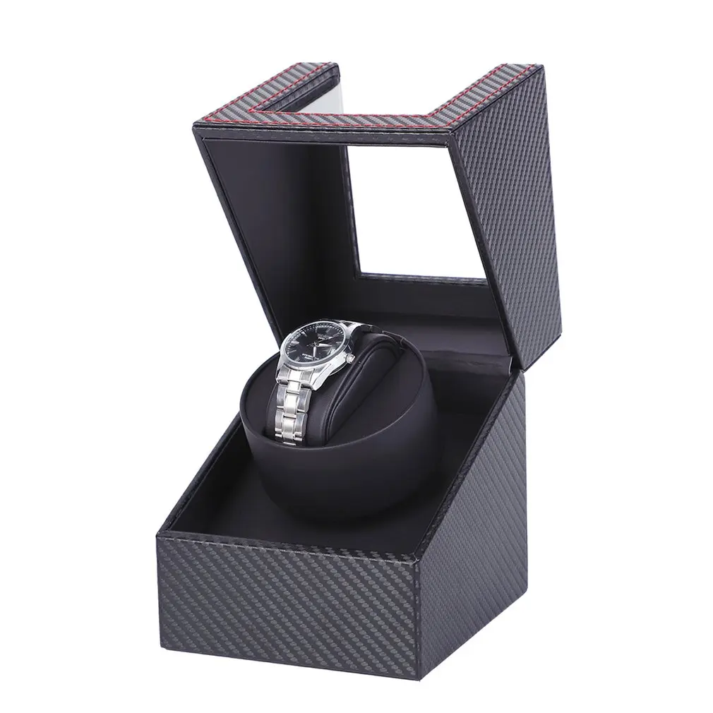 

Carbon Motor Shaker Watch Winder Holder Display Automatic Mechanical Watch Winding Box Jewelry Automatic Watch EU/US/UK/AU 2020