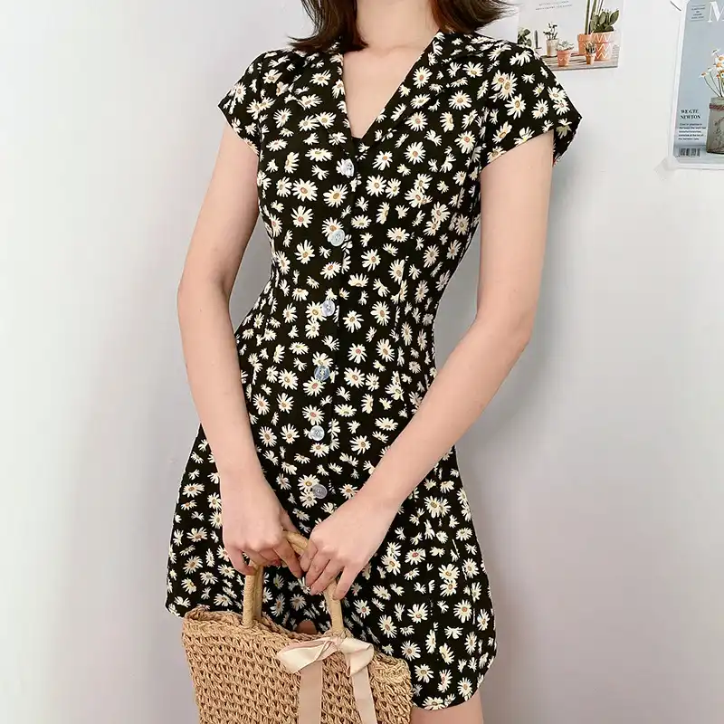 vestido feminino manga curta