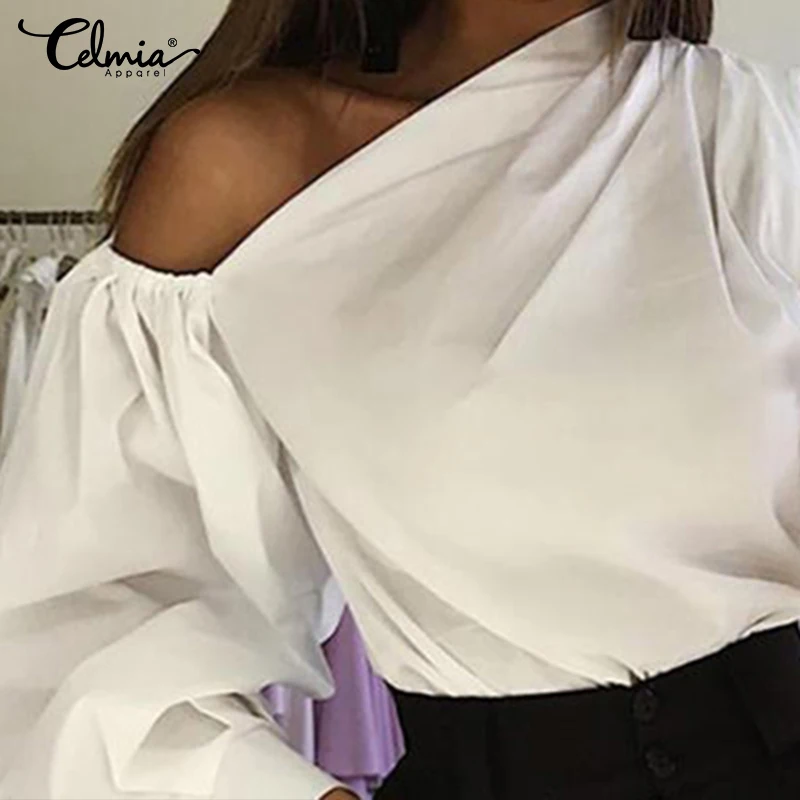 Women Sexy Blouse Summer Off Shoulder Tops Celmia 2020 Female Long Sleeve Casual Solid Elegant OL Office Ladies Blusas Femininas - 4.0006E+12