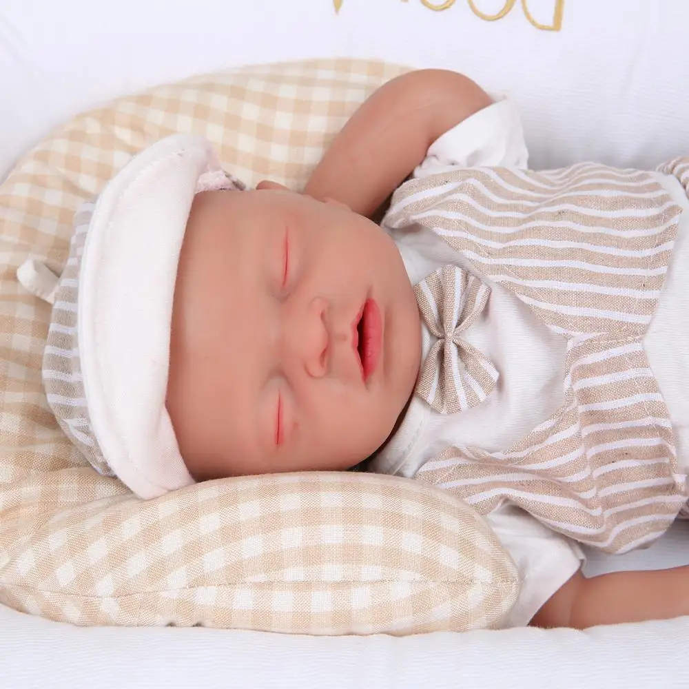 IVITA WB1514 46 см 3000 г настоящий полный силикон Bebe Reborn спящий малыш рот открытые