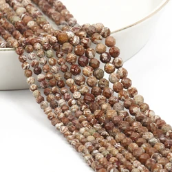 Natural Blue Sandstone Faceted Mineral Beads for DIY Jewelry and Gifts, 15'' Strand (Wood grain)