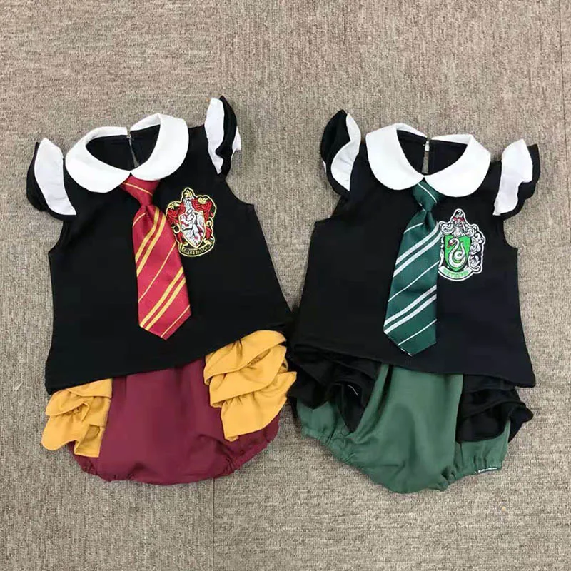 Новейшие Слизерин Tie Drees косплей на Гриффиндор костюм для детей Поттер Хэллоуин Косплей Дети День Рождения вечерние комплекты одежды