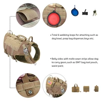 Tactical Dog Harness Military No Pull Pet Harness Vest For Medium Large Dogs Training Hiking Molle Dog Harness With Pouches 3