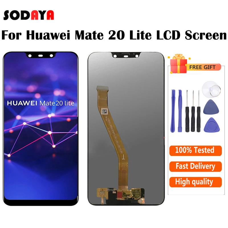 Жк дисплей с сенсорным экраном и дигитайзером в сборе для Huawei mate 20 Lite черный