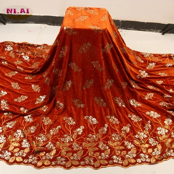 

NIAI African Velvet Lace Fabric 2020 High Quality Lace Nigerian Tulle Lace FabricS Bride French Net Lace Fabric Sewing XY3340B-6