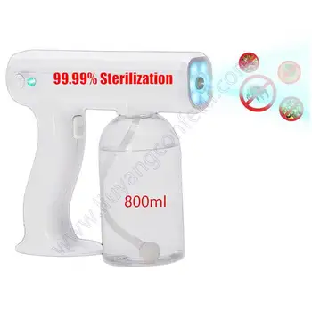 

800ml Blue Light Nano Steam Atomizing Fogger Sprayer Wireless Mixed Vapor Machine Ce Household Portable Spray Gun Disinfection