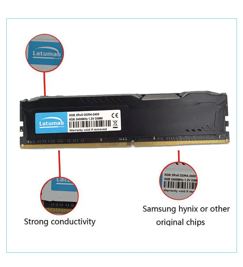 Оперативная память Latumab DDR4, 8 ГБ, 16 ГБ, 32 ГБ, 2400 МГц, настольная Память DIMM, поддержка настольного компьютера, материнская плата, 288 контактов, Настольный модуль DIMM DDR4 ram
