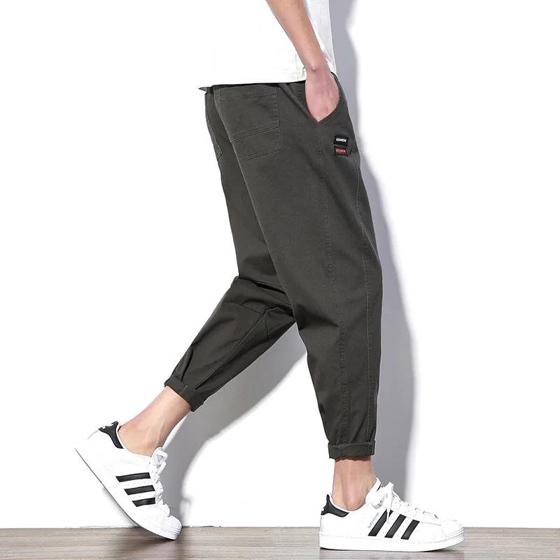 

2020 Spring Main Push Large Size Japanese-style White Walls Embroidery Casual Capri Pants Trousers M-5x HK11